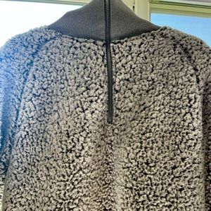 Pink fleece zip crew neck